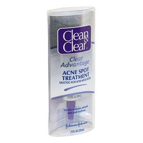 Clean & Clear Acne Spot Treatment Great for spot treatment; however, not good for sensitive skin because it contains alcohol.