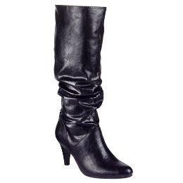 Women's Mossimo® Kat Tall Boots – Black––Target $34.99 Slouchy, yet sophisticated. Wear them with black dress pants, straight-leg jeans, or a knee-length skirt.